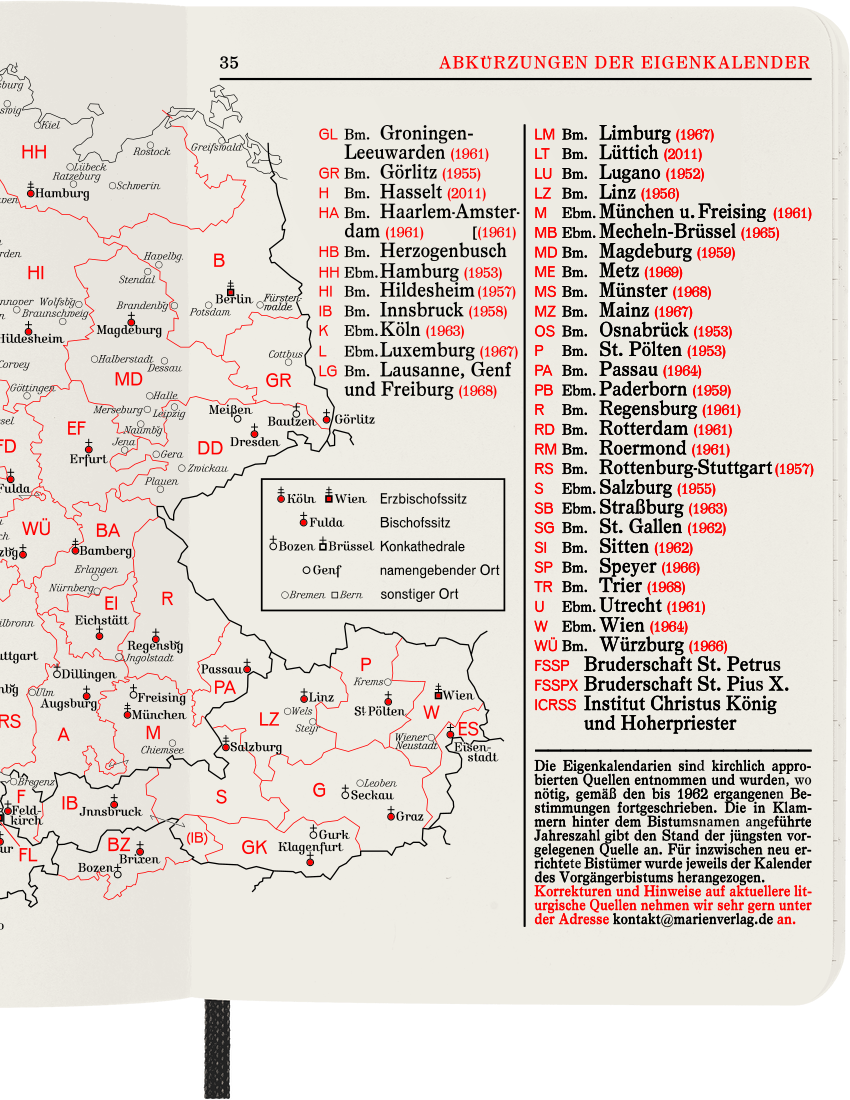MARIEN­KALENDER 2026. Liturgischer Taschenkalender der Tradition